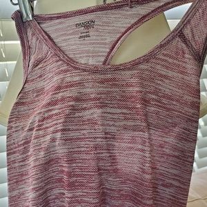 Long Wht & Red Sz S Danskin Tank